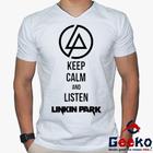 Camiseta Linkin Park 100% Algodão Keep Calm and Listen Linkin Park Rock Geeko