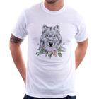 Camiseta Lobo e Flores - Foca na Moda