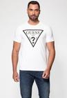 Camiseta Logo Triangulo Relevo Guess Branco