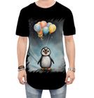 Camiseta Longline Bebê Pinguim com Balões Crianças 3