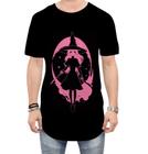 Camiseta Longline Bruxa Halloween Rosa 6