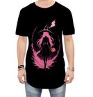 Camiseta Longline Bruxa Halloween Rosa Festa 11
