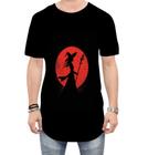 Camiseta Longline Bruxa Halloween Vermelha 12