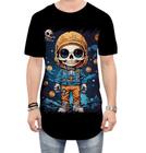 Camiseta Longline Caveira Infantil Estilosa Unif 4 - Kasubeck Store