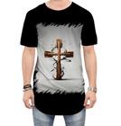 Camiseta Longline da Cruz de Jesus Igreja Fé 28