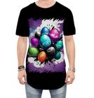 Camiseta Longline de Ovos de Páscoa Artísticos 16