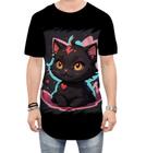 Camiseta Longline Dia dos Namorados Gatinho 8