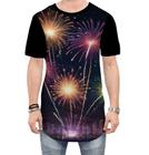 Camiseta Longline Fogos de Artifício Rojões Ano Novo 2