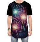 Camiseta Longline Fogos de Artifício Rojões Ano Novo 3