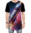 Camiseta Longline Foguete Espacial Space Rocket Espaço 1