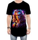Camiseta Longline Isaac Newton Físico Brilhante Gênio 2