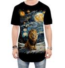 Camiseta Longline Leão Noite Estrelada Van Gogh 2