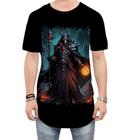 Camiseta Longline Lich Ancião Desenhado Magia 16