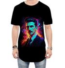 Camiseta Longline Nikola Tesla Físico Inventor Eletrecidade 1