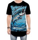 Camiseta Longline Pesca Esportiva Peixes Azul Paz 1 - Kasubeck Store