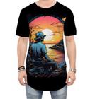 Camiseta Longline Pesca Esportiva Pôr do Sol Peixes 18 - Kasubeck Store