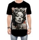 Camiseta Longline Pintura a Carvão Mulher Arte 15