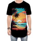 Camiseta Longline Praia Paradisíaca Vintage 1