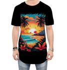 Camiseta Longline Praia Paradisíaca Vintage 13