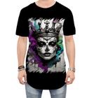 Camiseta Longline Rainha Mexicana Dama Esqueleto 4