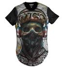 Camiseta Longline Skull Rapper Caveira Monster HipHop