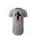Camiseta Longline Swag Oversize Camisa Estampada Básica Algodão Blusas Masculina Cruz Gospel Evangélica Cristão