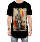 Camiseta Longline Tambor Africano Arte África 3