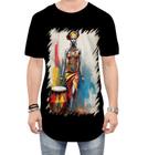 Camiseta Longline Tambor Africano Arte África 4