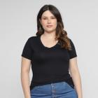 Camiseta Lunender Plus Size Gola V Feminina