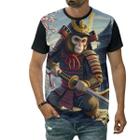 Camiseta Macaco Samurai Estilo Guerreiro Com Espada Desenho