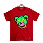 Camiseta Máfia club Gola Redonda Estampa URSO XX 3 Streetwear fio 30.1 Penteado.