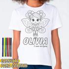 Camiseta Mágica interativa para colorir personalizada com nome