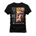 Camiseta Malha Premium Estampada Unissex Manhattan