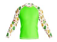 Camiseta Mang Longa Infantil Moda Praia Uv 50 Térmica Verde - Fantasia Bras