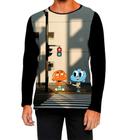 Camiseta Manga Comprida Ads Darwin Gumball Incrível mundo de gumball