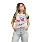 Camiseta Manga Curta Crepe Estampa Glasses