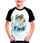 Camiseta Manga Curta Personalizada Infantil Verão Amor Mãe