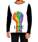 Camiseta Manga Longa Ads Amor é amor Bandeira lgbt 1