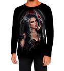 Camiseta Manga Longa Ads Vampiro Vampira Morcego Terror Halloween