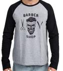 Camiseta Manga Longa blusa Barber Shop