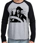 Camiseta Manga Longa blusa Capitão Jack Sparrow