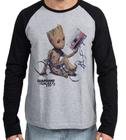 Camiseta Manga Longa blusa Groot fita