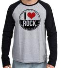 Camiseta Manga Longa blusa Ilove rock