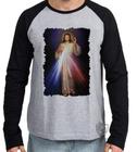 Camiseta Manga Longa blusa Jesus Cristo luz