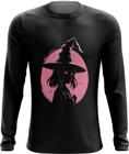 Camiseta Manga Longa Bruxa Halloween Rosa 15