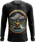 Camiseta Manga Longa Buda Logo Budismo Buda Religião 1
