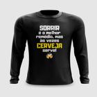 Camiseta Manga Longa Cerveja Serve Carnaval Meme