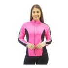 Camiseta manga longa Ciclismo Rosa