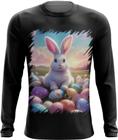 Camiseta Manga Longa Coelhinho da Páscoa com Ovos 1