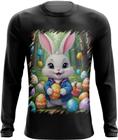 Camiseta Manga Longa Coelhinho da Páscoa Traço Infantil 5